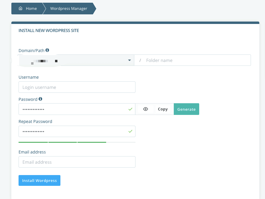 Scala Hosting WordPress manager