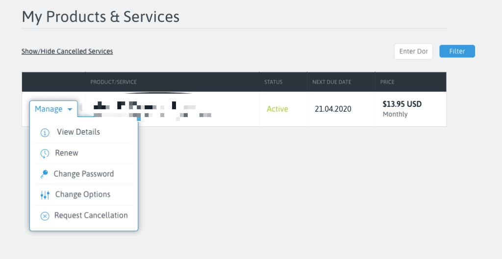 Scala Hosting Manage your Plan